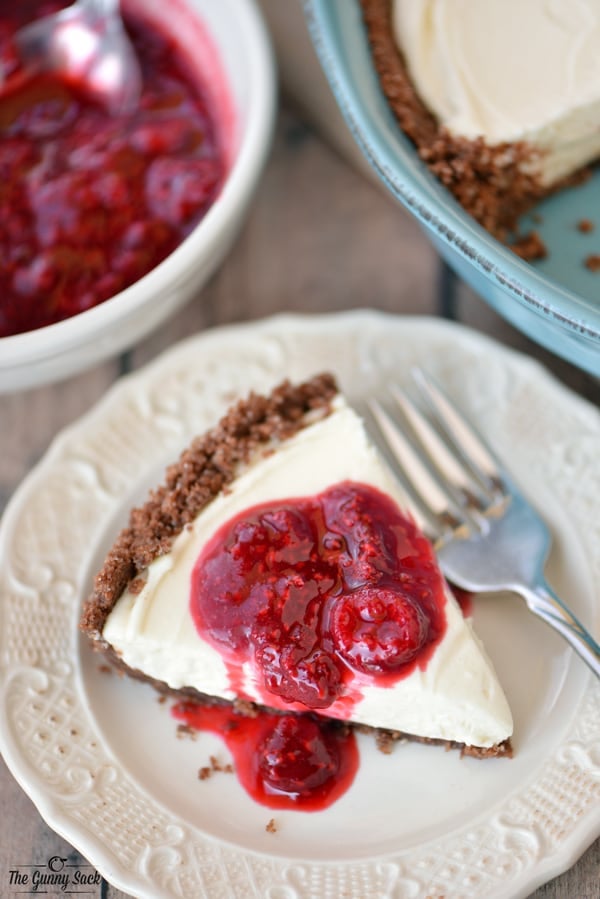 Top View of a Slice of Cheesecake on Plate