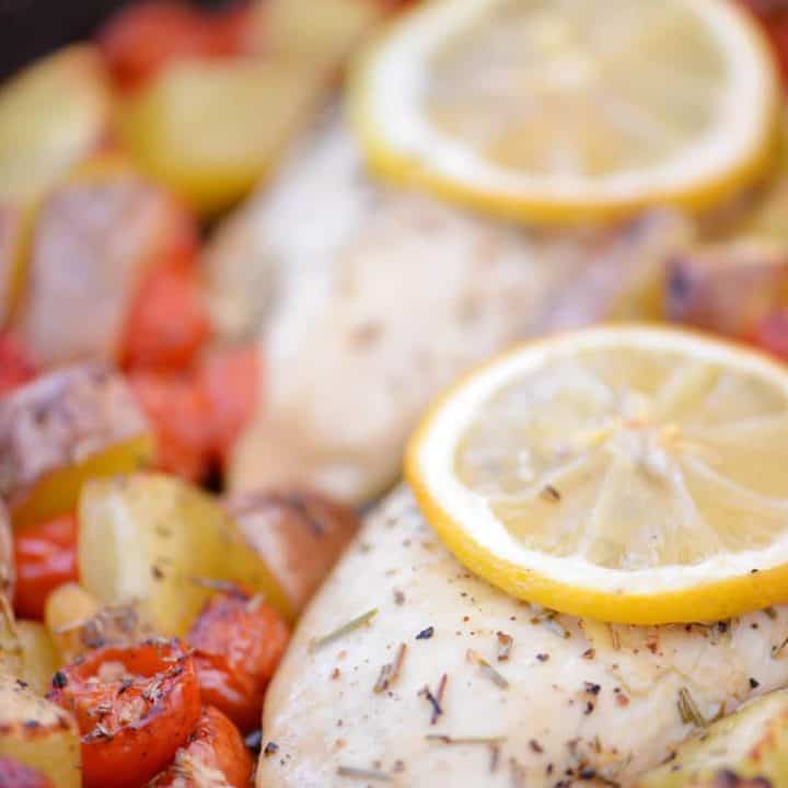 Oven Roasted Lemon Garlic Chicken with Vegetables