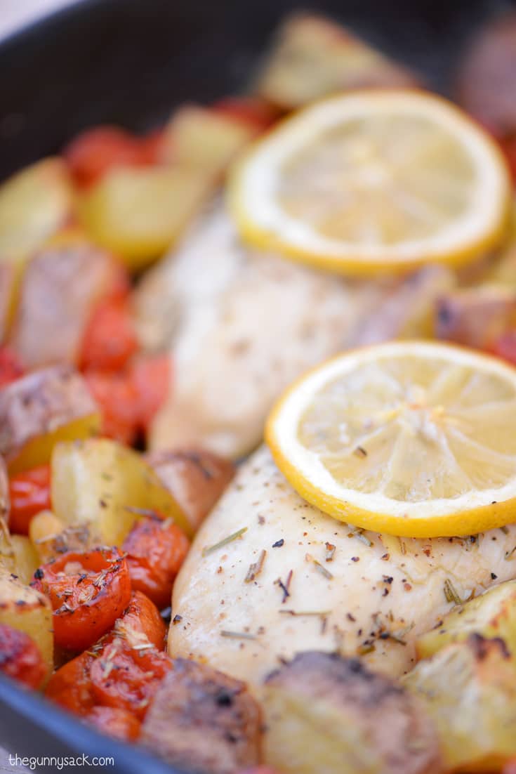 Oven Roasted Lemon Garlic Chicken with Vegetables
