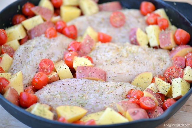 Chicken and Vegetables In Skillet