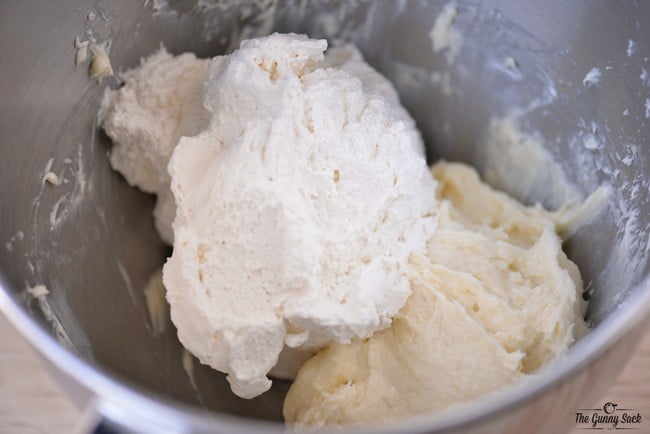 Whipped Cream and Cream Cheese In Bowl