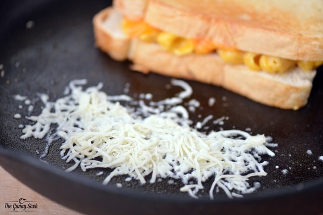 shredded cheese on pan