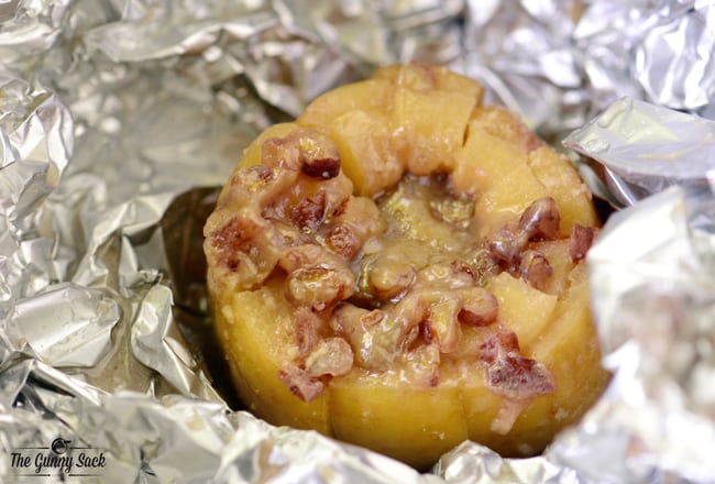 foil around cooked apple