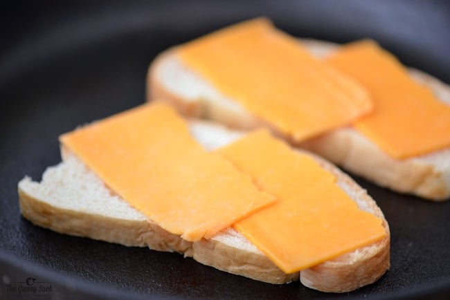 slices of cheese on bread
