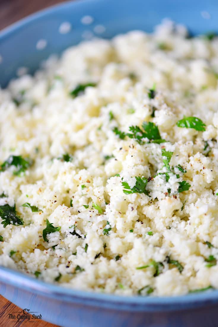 Cilantro Lime Cauliflower Rice Recipe | thegunnysack.com