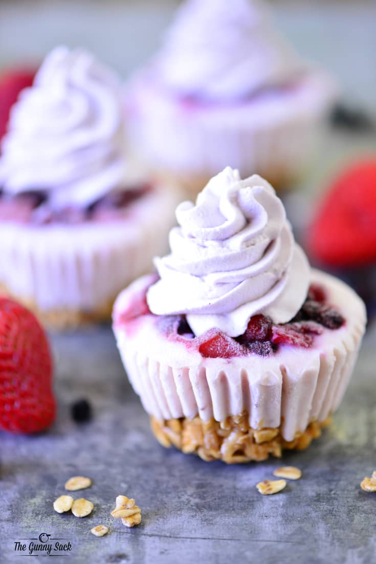 Double Berry Frozen Yogurt Cupcakes