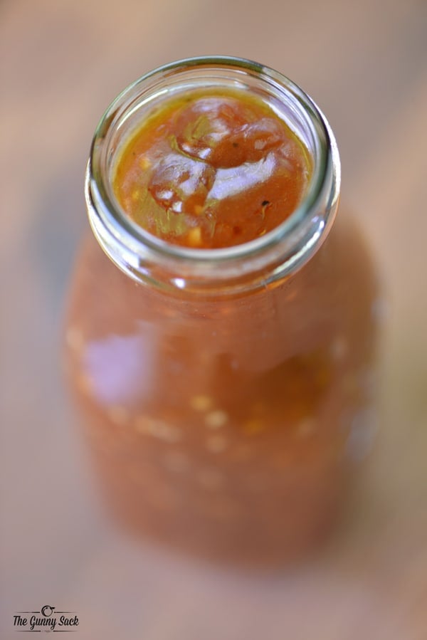 stir fry sauce in a glass bottle