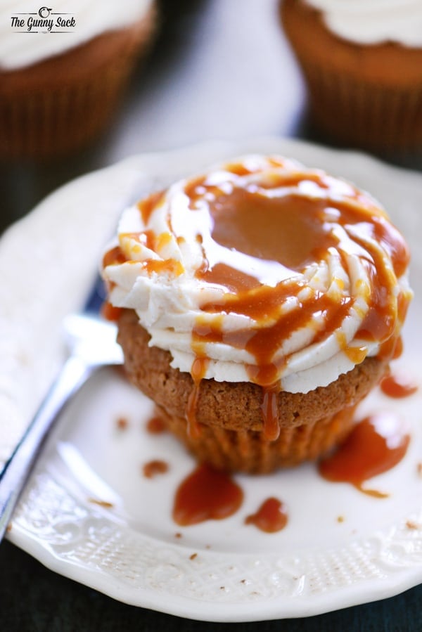 caramel on cupcake