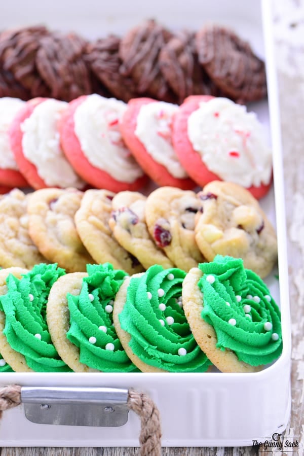 Four Kinds of Christmas Cookies On A Tray