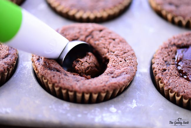 Truffle Stuffed In Chocolate Cupcakes