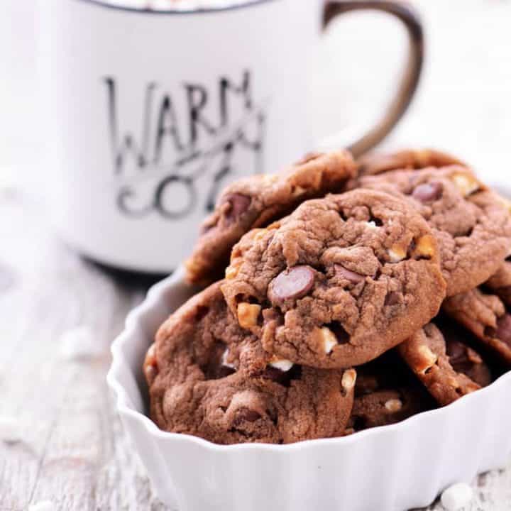 Hot Chocolate Cookies Recipe With Chocolate Chips and Mini Marshmallows