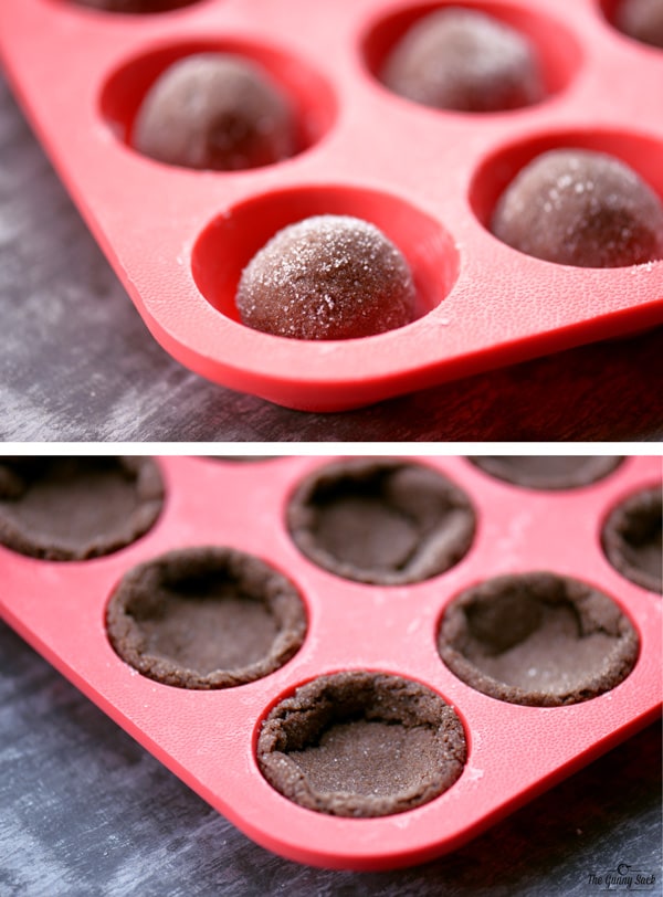Peppermint Hot Chocolate Cookie Cups Recipe - The Gunny Sack