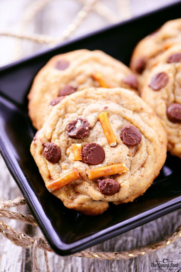 Browned Butter Toffee Pretzel Chocolate Chip Cookies