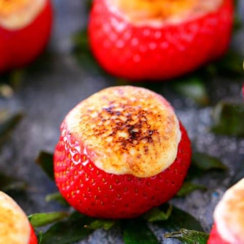Caramel Brulee Cheesecake Stuffed Strawberries Recipe