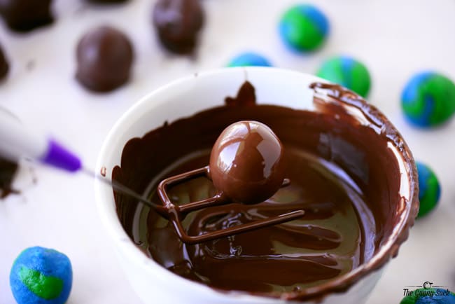 dip truffles in melted chocolate