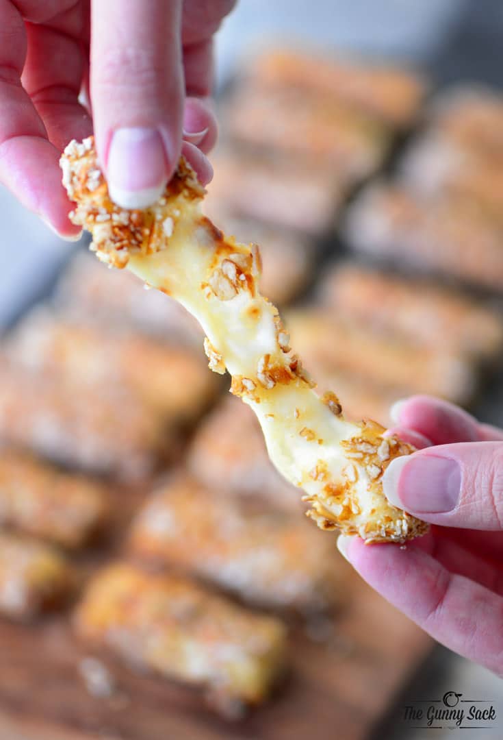 Pretzel Crusted Mozzarella Sticks Recipe