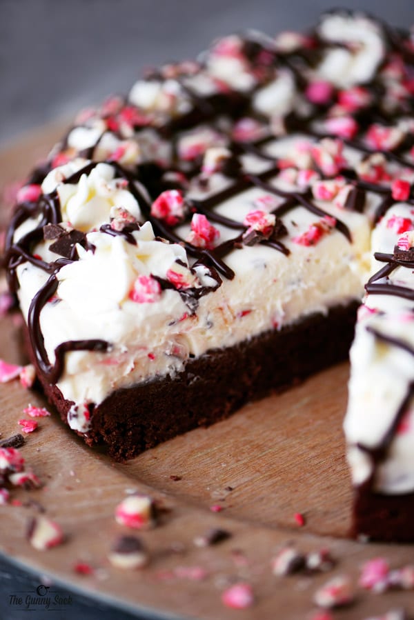 Peppermint Chocolate Brownie Cheesecake - The Gunny Sack