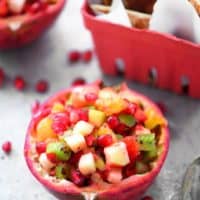 Pomegranate Fruit Salsa with Cinnamon Chips