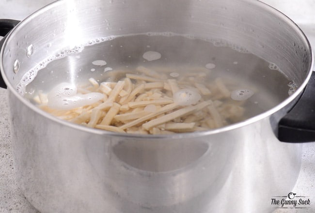 Cooked Noodles in pot