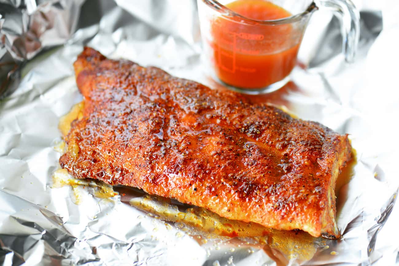 Barbecue Rack Ribs On Grill