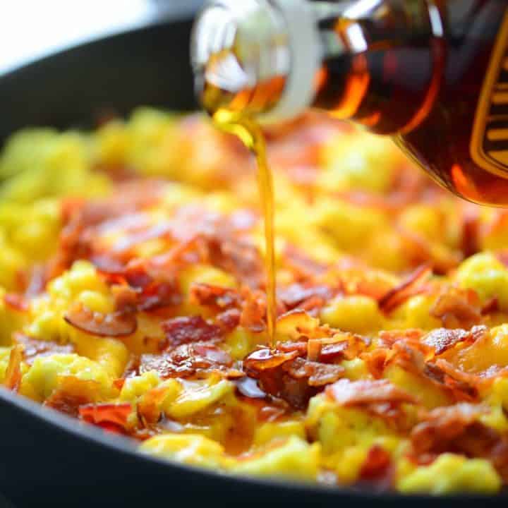 Pancake Breakfast Pizza with Maple Syrup