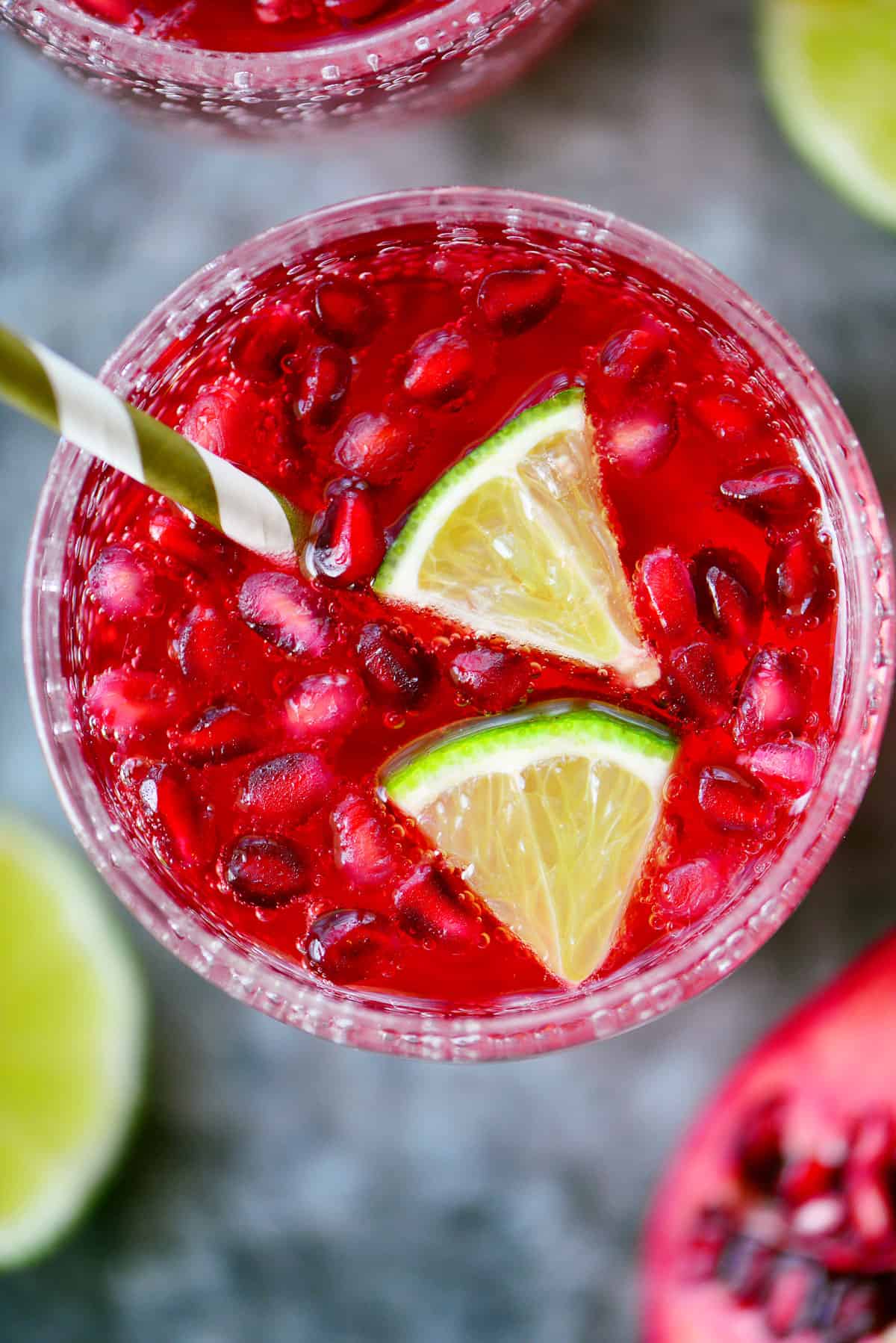 Pomegranate Lime Holiday Punch from above