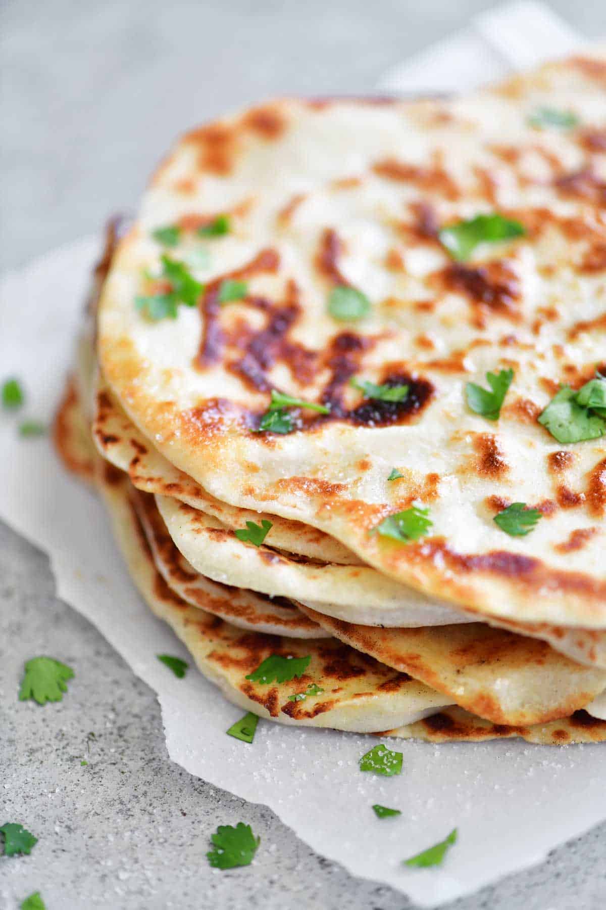 naan flatbread made from two ingredient dough