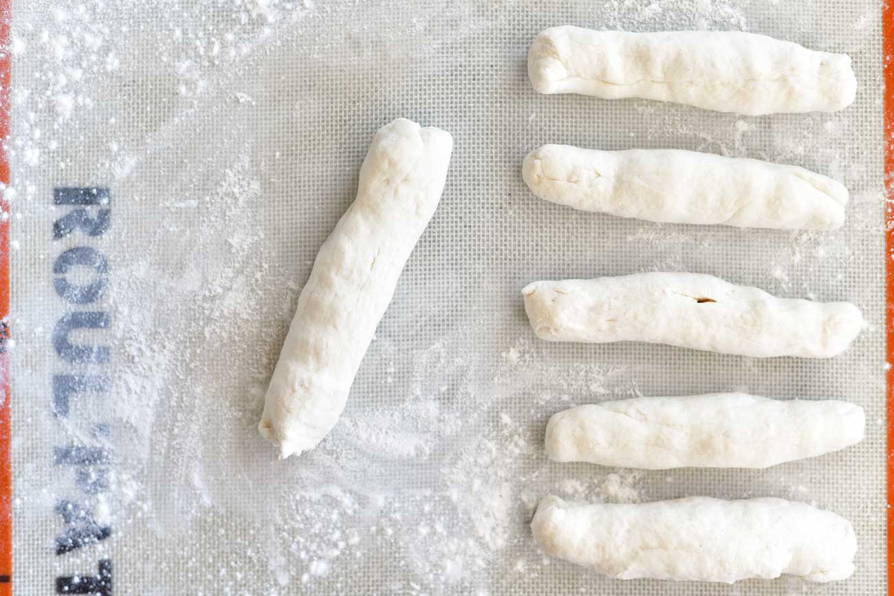 two ingredient dough formed into breadsticks