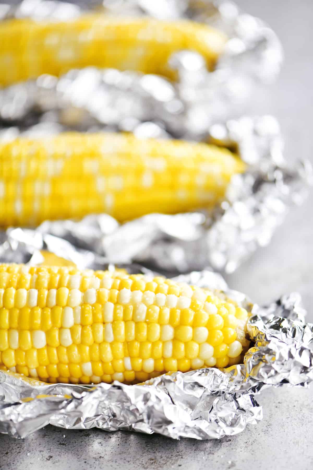 foil wrapped oven roasted corn on the cob