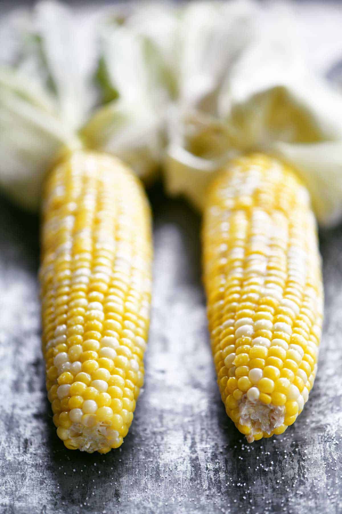 microwave corn on the cob cooked and peeled