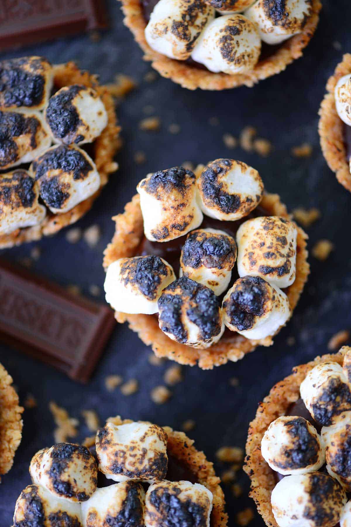 no bake s'mores cookie cups from above