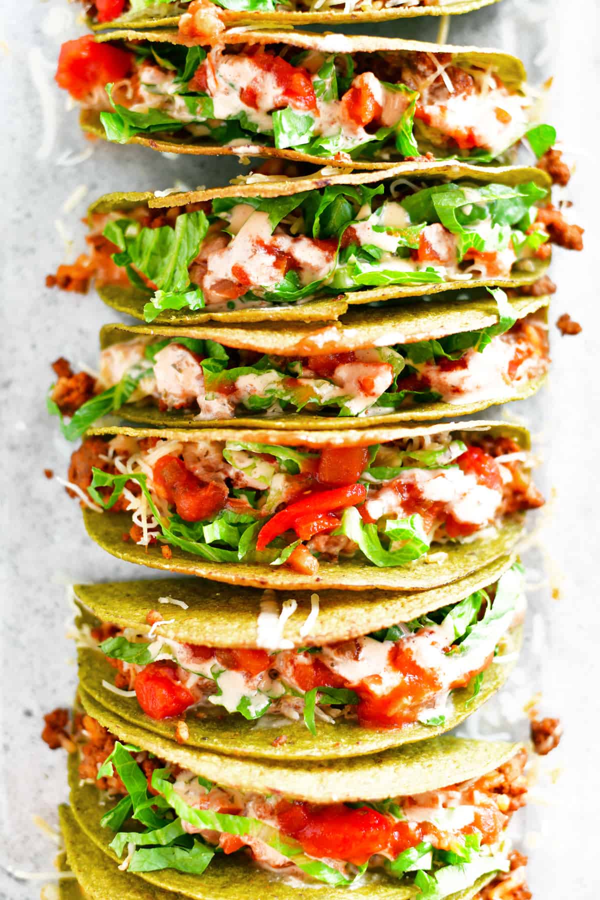 oven baked tacos from top