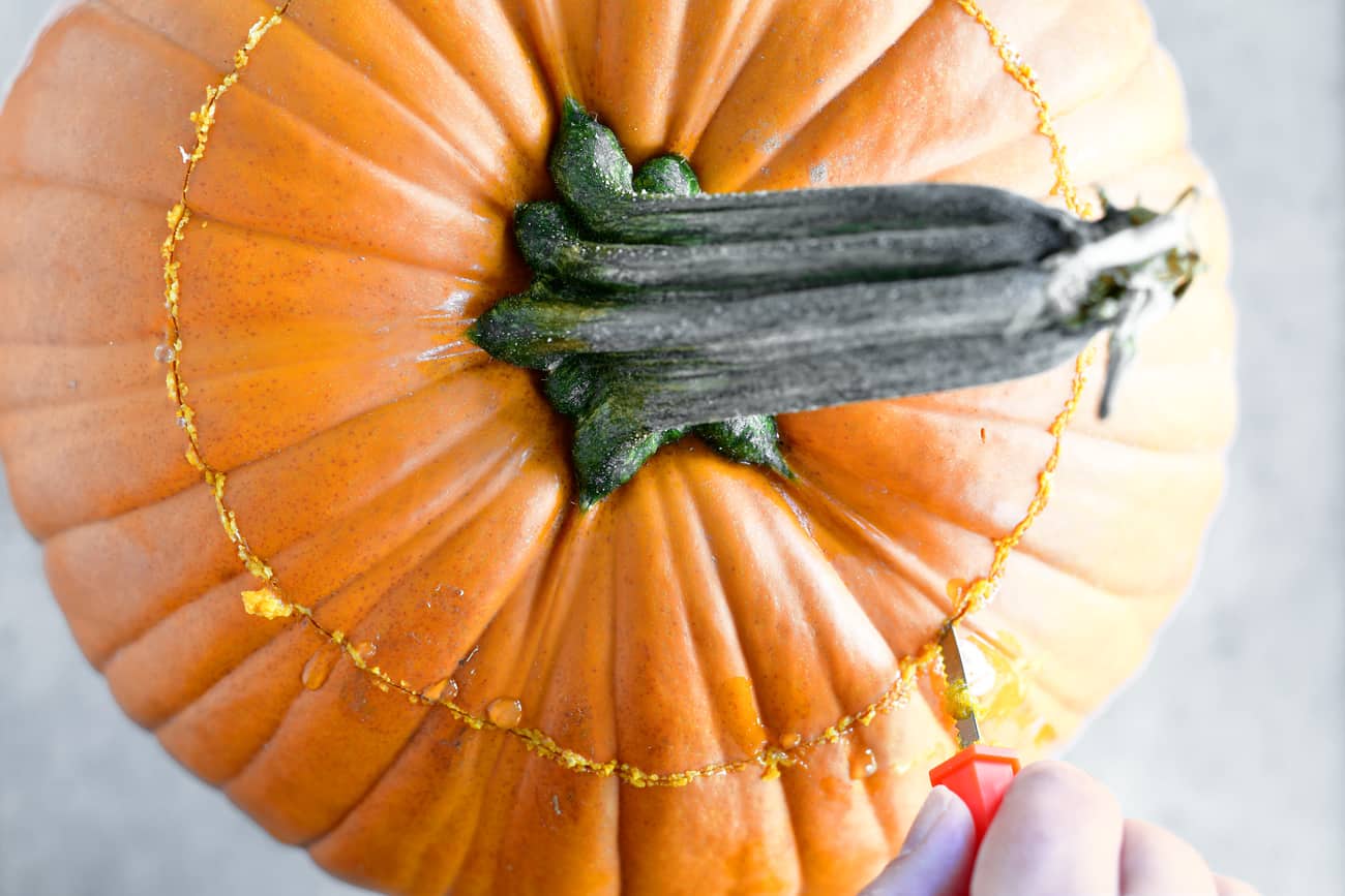 carve pumpkin for roasting pumpkin seeds