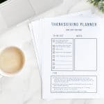 filling out the Thanksgiving planner