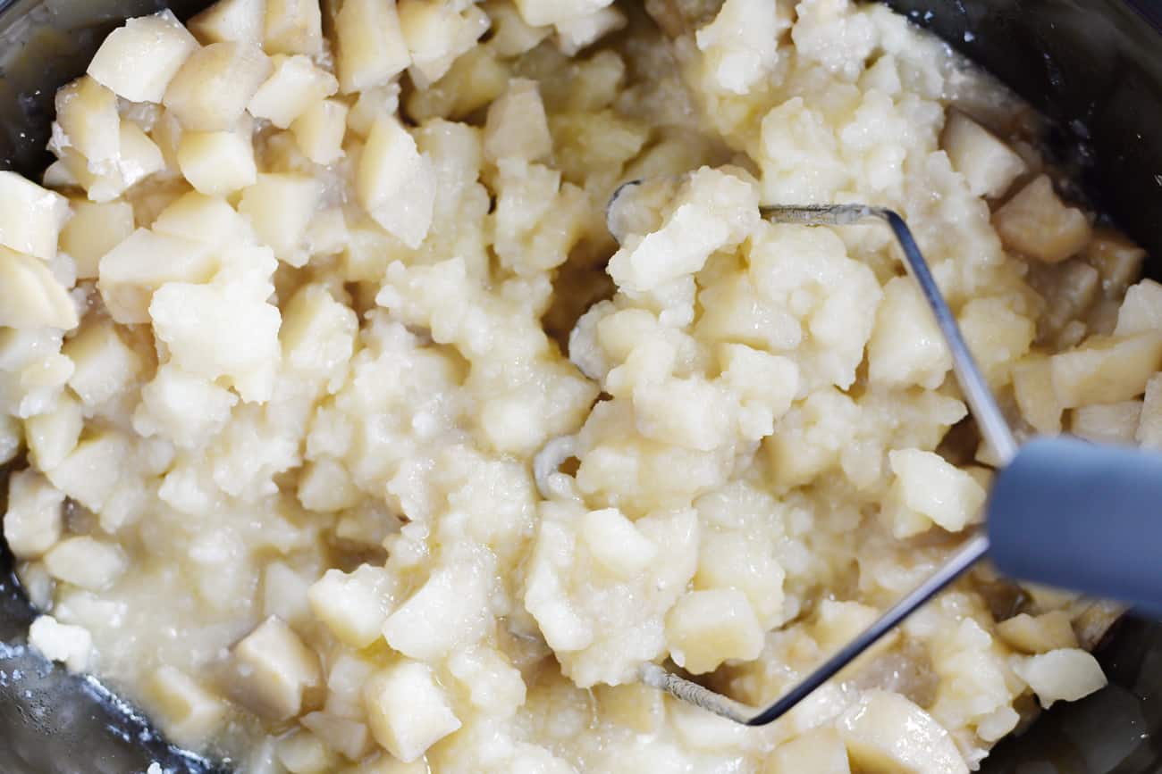 mashing slow cooker potatoes