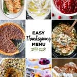collage of easy thanksgiving menu items