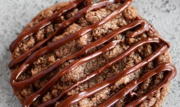 chocolate cookies with chocolate drizzle