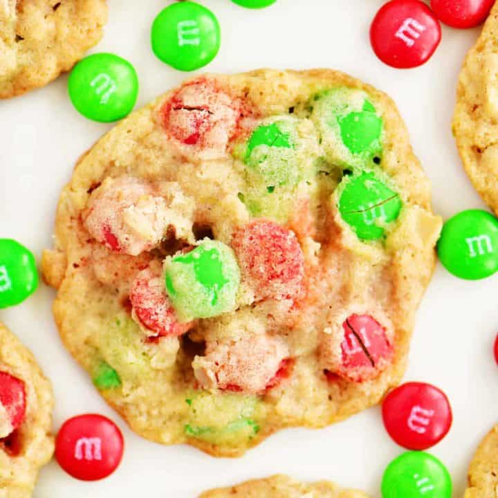 Christmas Oatmeal M & M Cookies