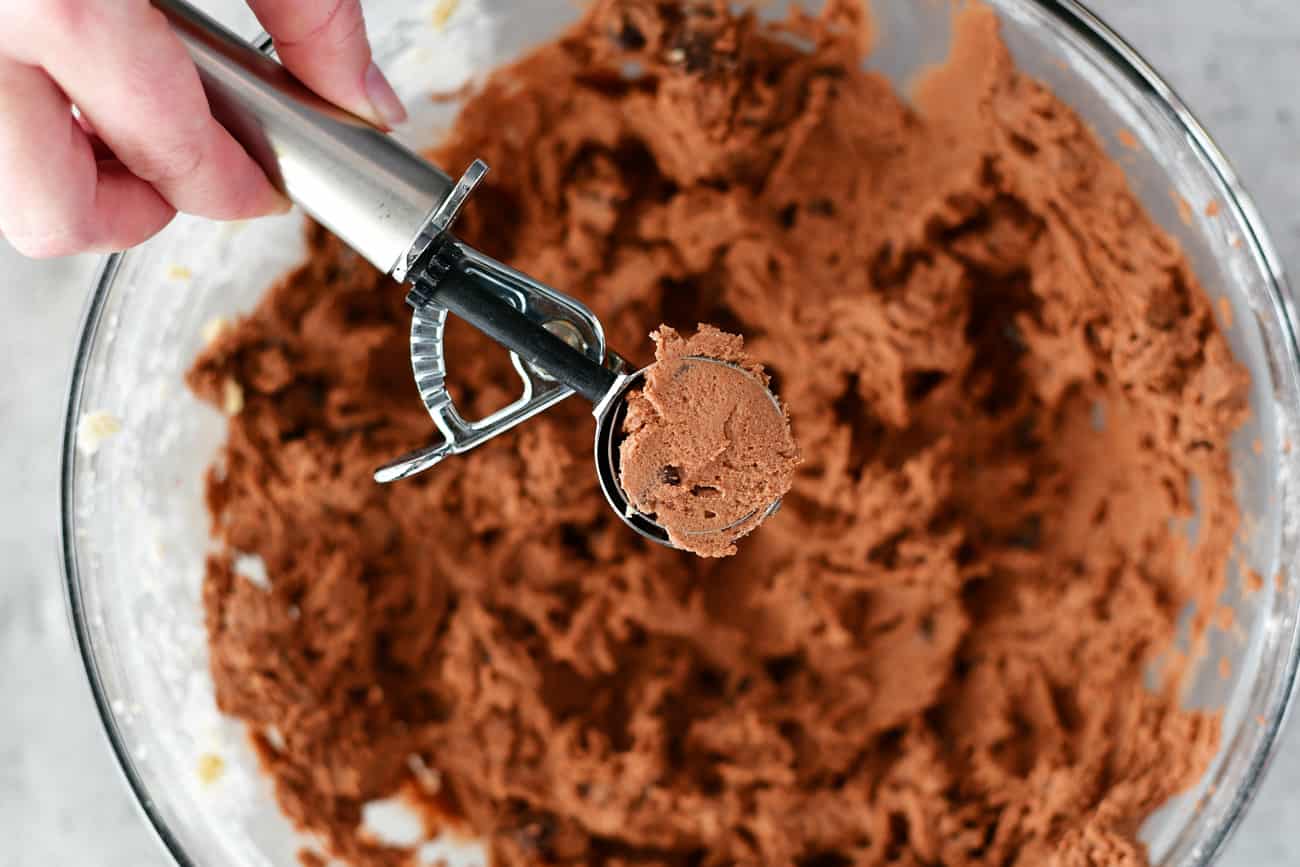 scoop chocolate cookie dough
