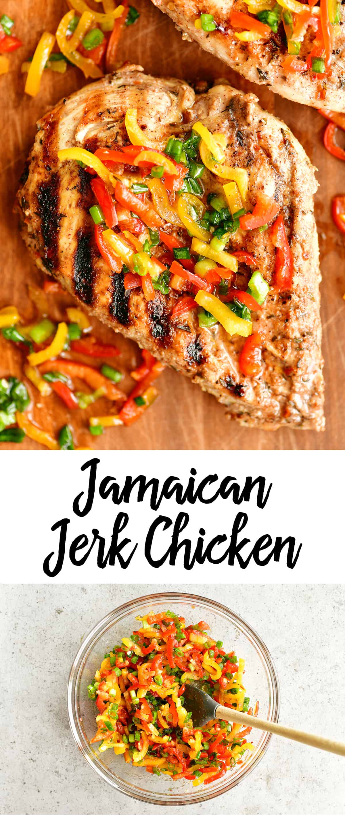jamaican jerk chicken collage
