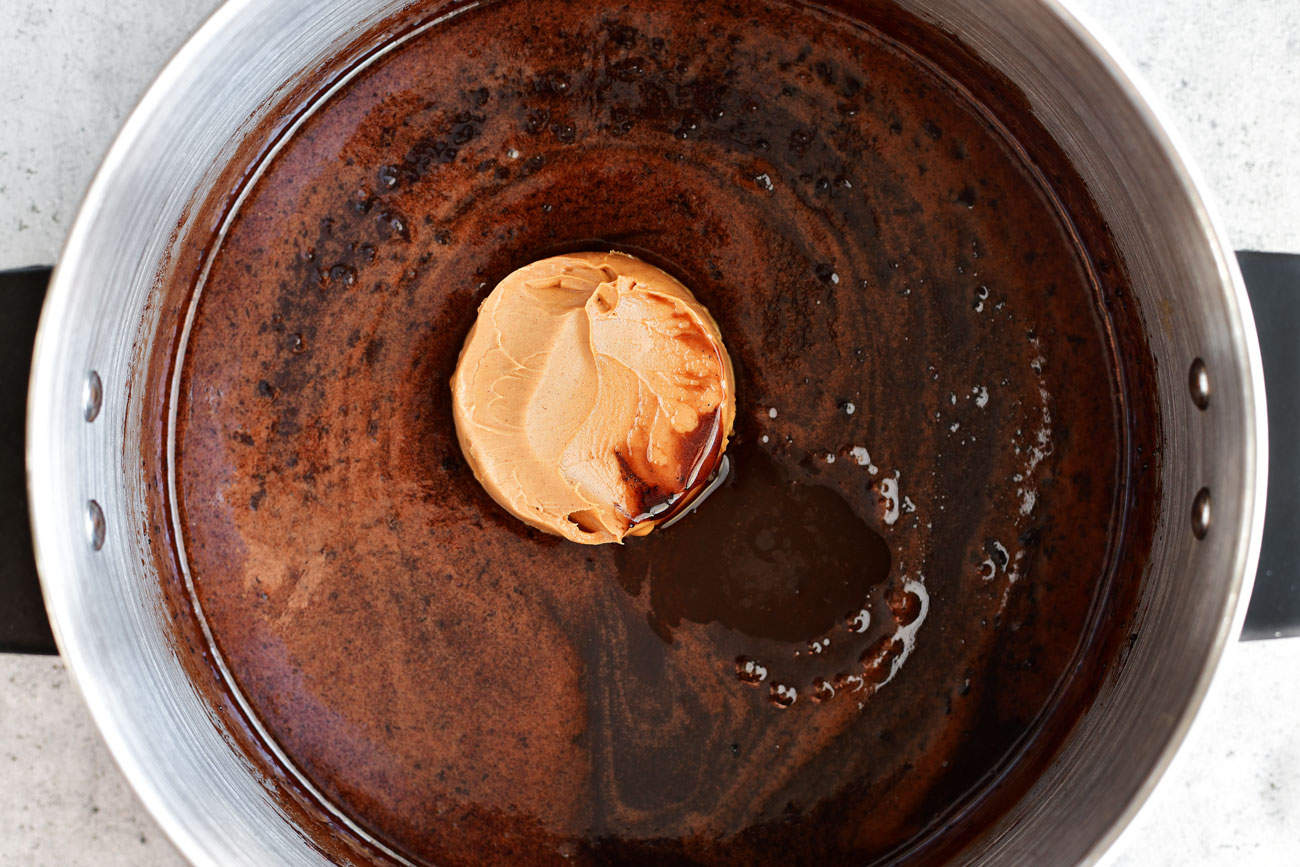 peanut butter add to sauce pan