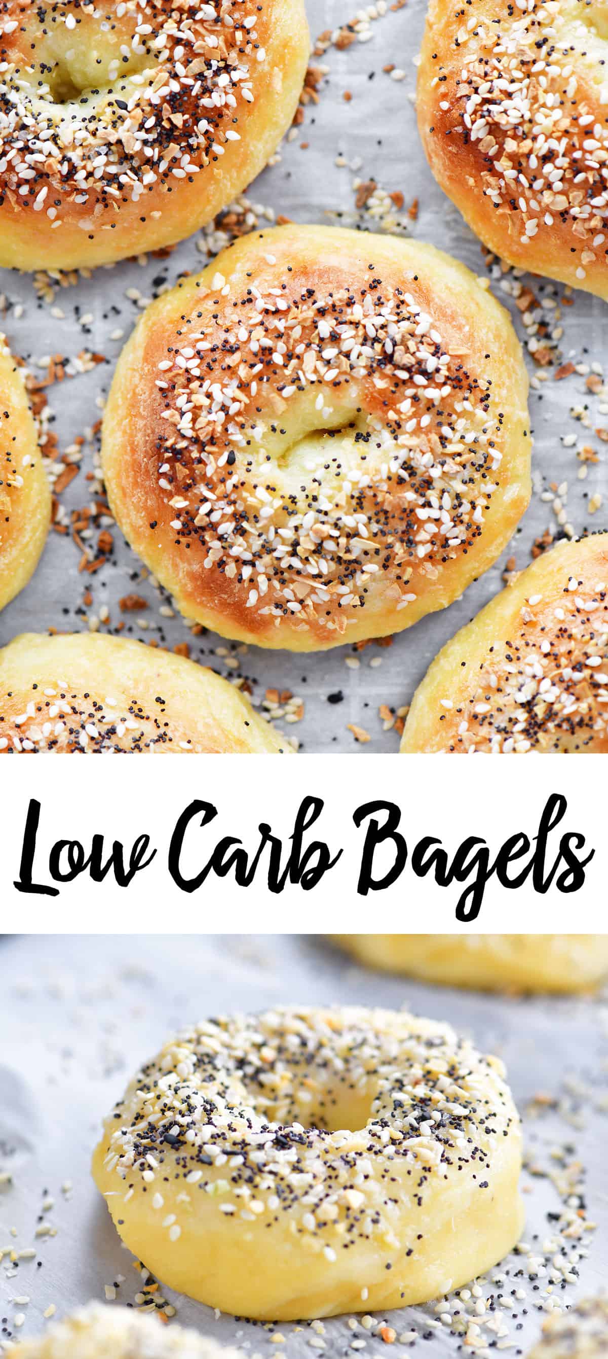 low carb bagels photo collage