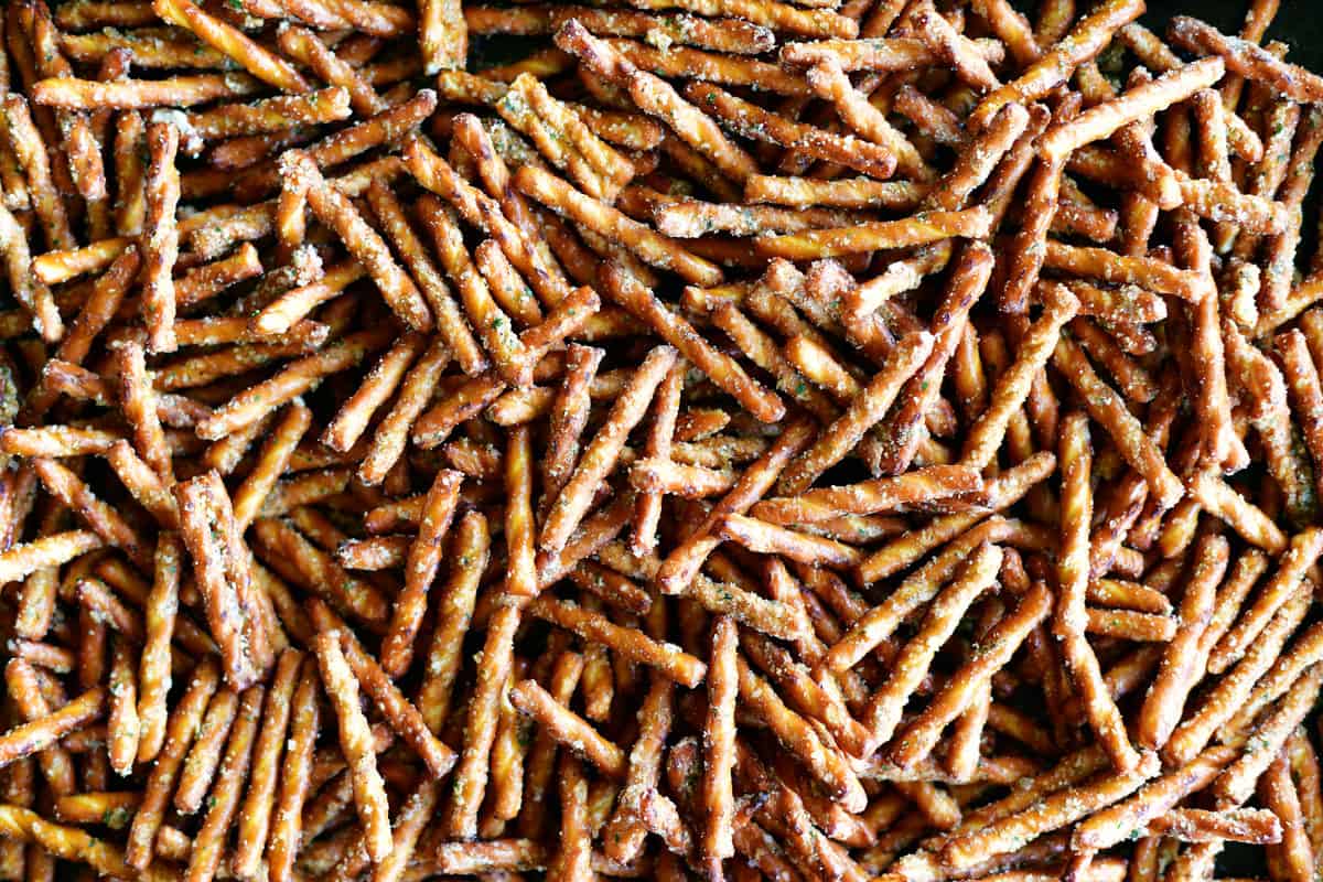 spicy pretzels sticks with ranch seasoning