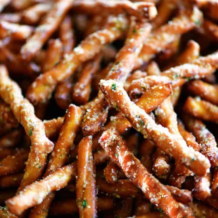 spicy pretzels sticks with ranch seasoning