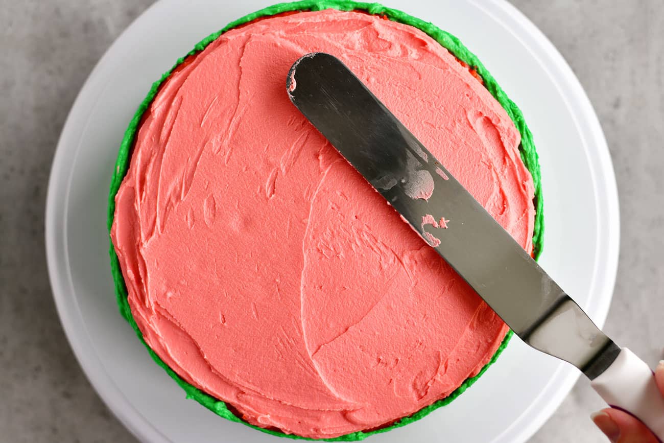 frost top with pink frosting
