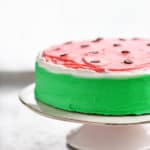 watermelon cake on a stand