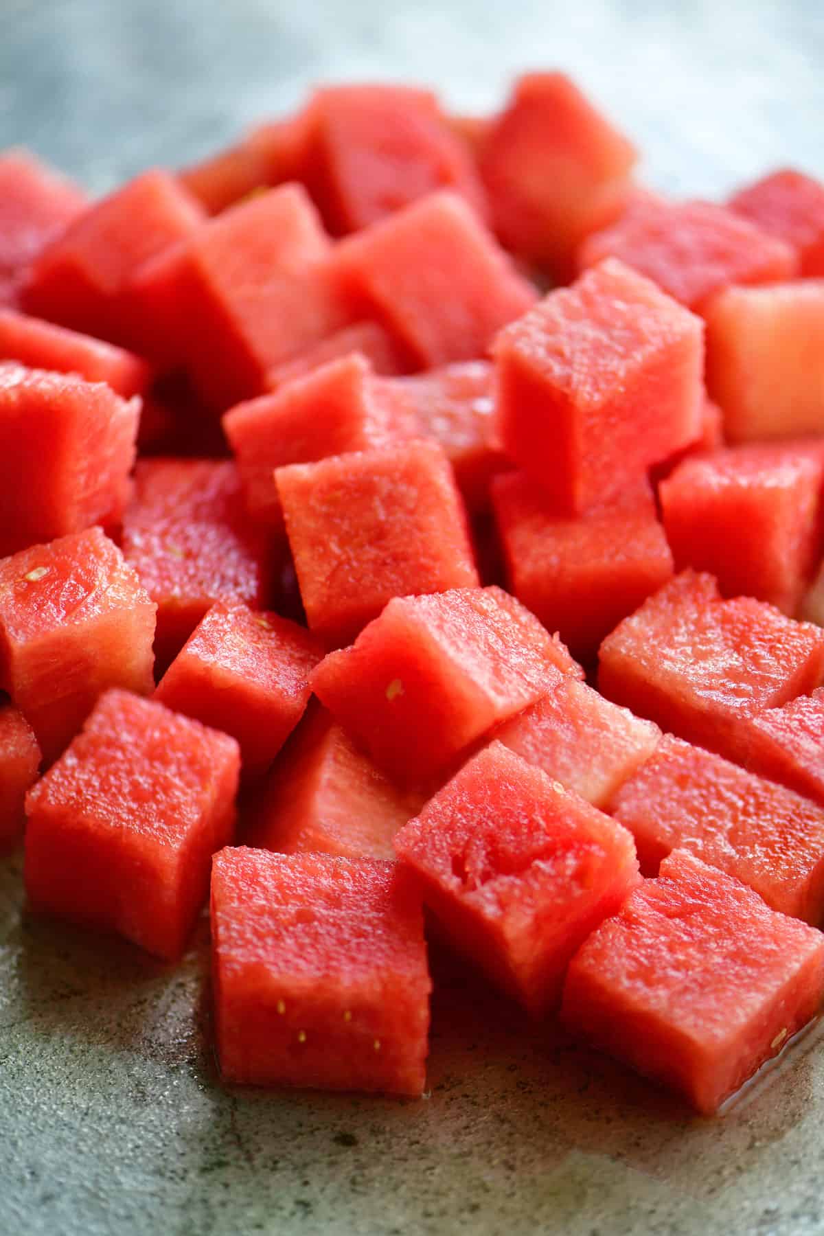 Watermelon cubes.
