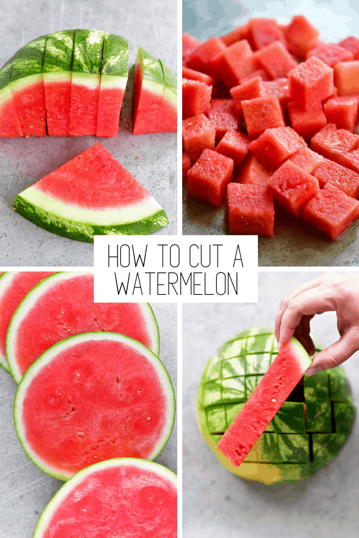 collage of different watermelon cuts