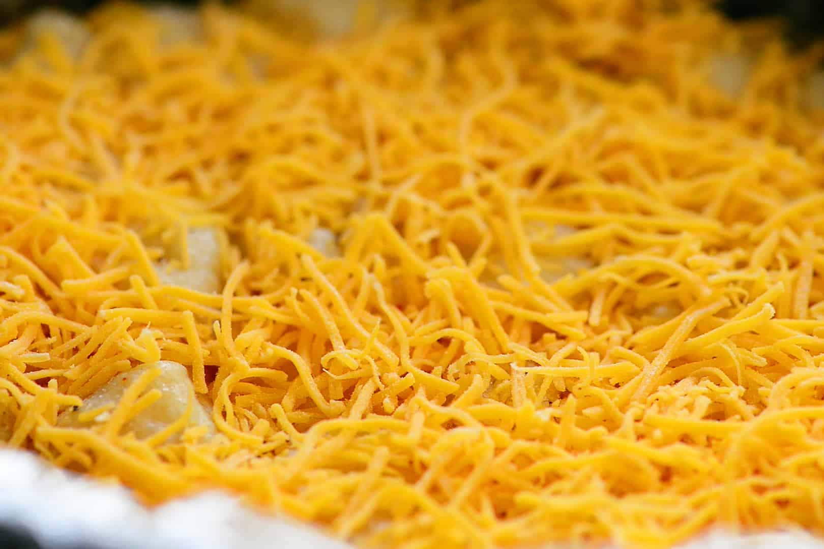 shredded cheese in a crockpot