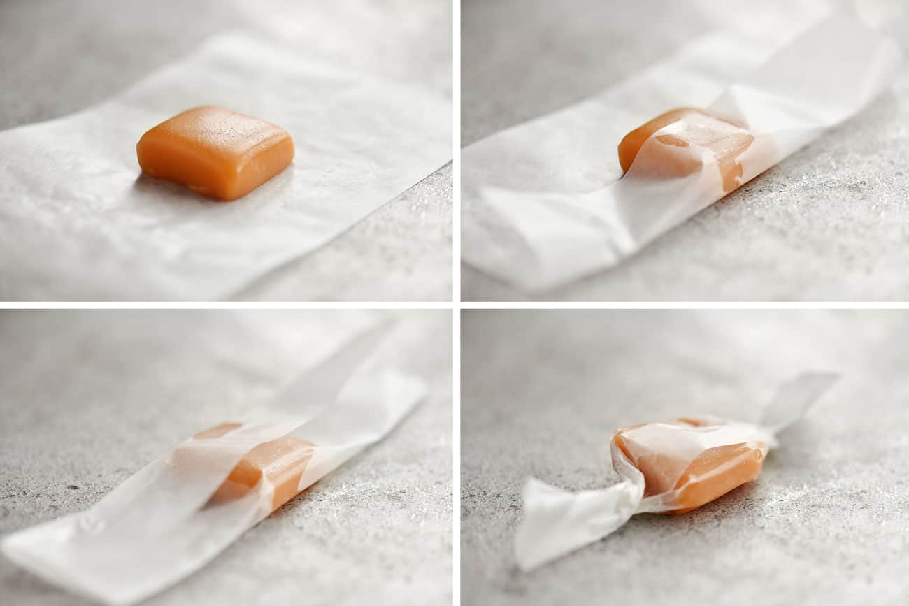 how to wrap caramels